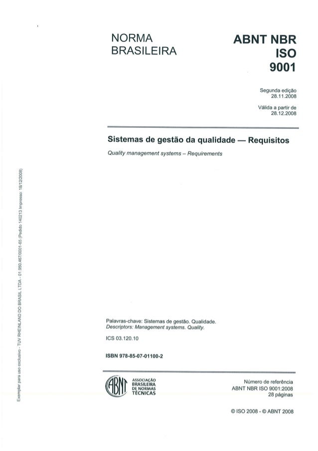 abnt nbr iso 9001